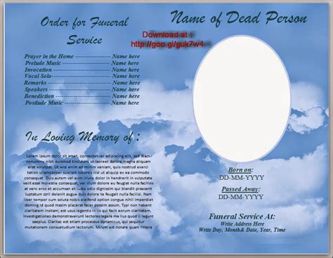 20 Awesome Fill In The Blank Obituary Template