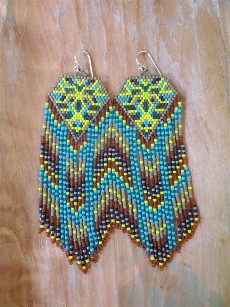 Walalong Fractal Seed Beaded Earrings By Sacredimprints On Etsy