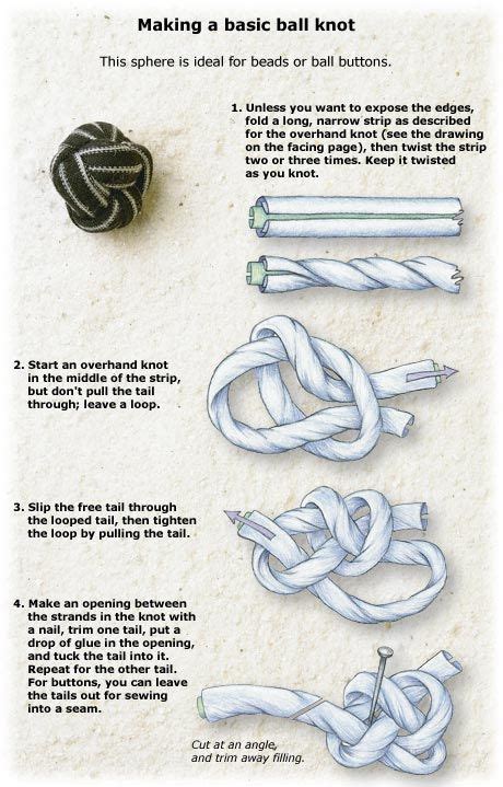 Making A Basic Ball Knot Fabric Beads Knots Sewing