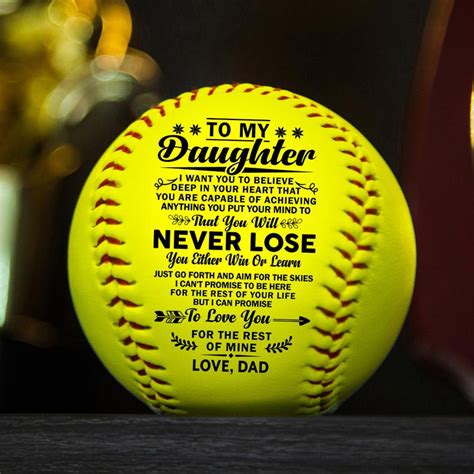 to my daughter love you from dad engraved softball ball t etsy daughter ts daughter