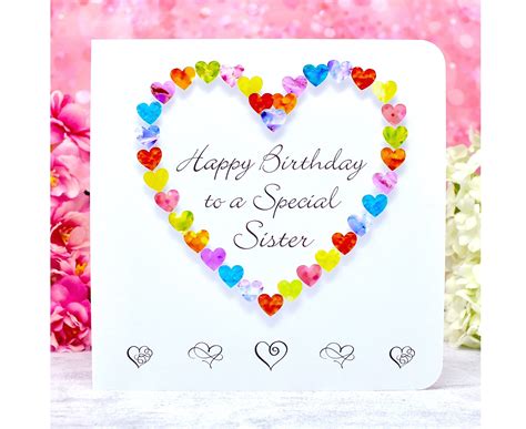 Sister Birthday Card Handmade Birthday Card For A Special Etsy Uk