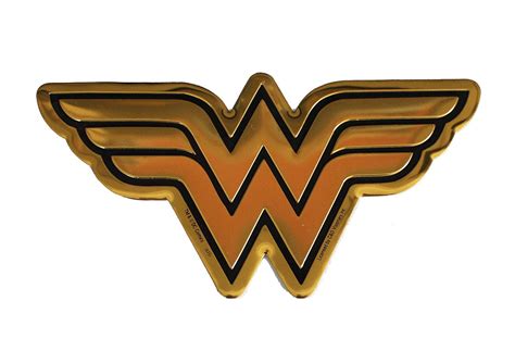 Candd Visionary Dc Comics Wonder Woman Logo 12cm Gold Metal Sticker