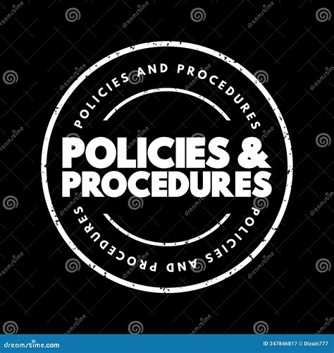 Policies And Procedure Text Stamp Concept Background Stock