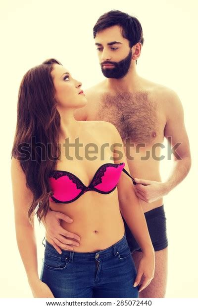 Handsome Shirtless Taking Off Womans Bra Stock Fotografie Shutterstock