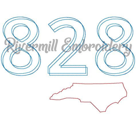 Raggy Applique North Carolina 828 Area Code Machine Embroidery Design