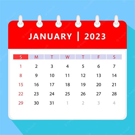 Premium Vector January 2023 Calendar Template Vector Design