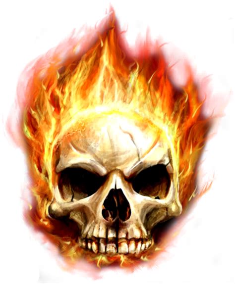 Skull In Fire (PSD) | Official PSDs png image