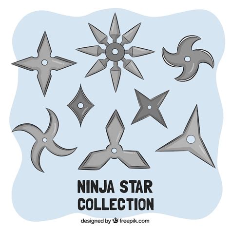 Free Vector Hand Drawn Ninja Star Collection