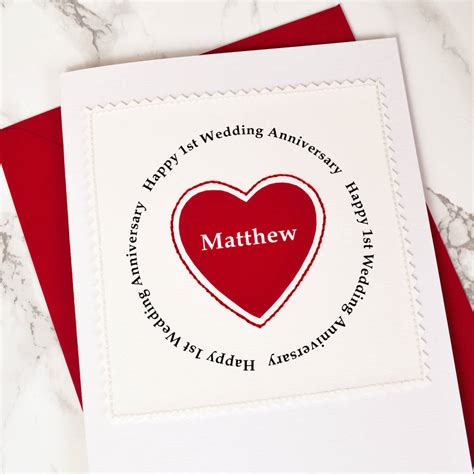 Heart Personalised Wedding Anniversary Card By Jenny Arnott Cards ...