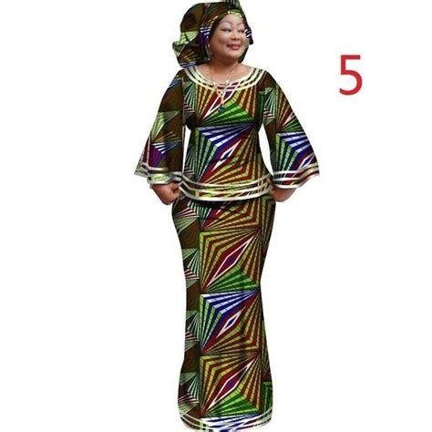 2020 New African Loose Kanga Dresses For Women Dashiki Traditional 100 Cotton Top Skirt Set Of 3