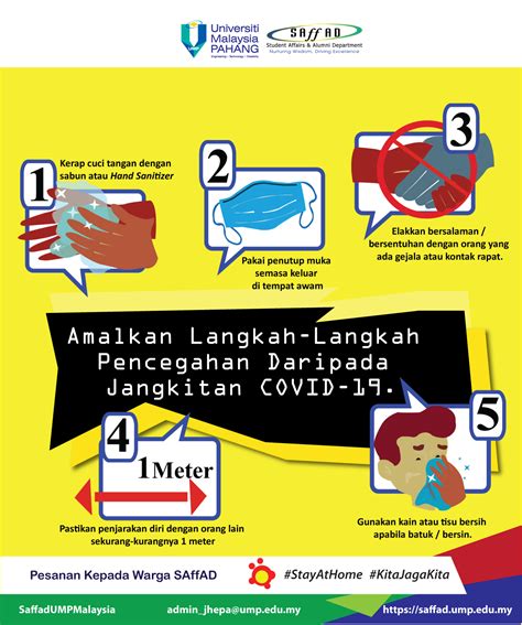 Make sure your work place is aware if the government guidance on coronavirus. Poster: Langkah2 Pencegahan COVID-19