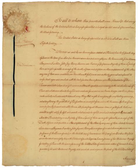 The United States Revolution Treaty Of Paris