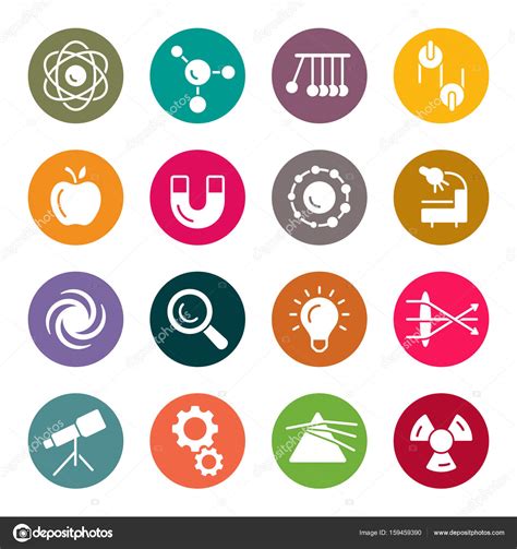 Physics Science Icons Stock Vector Image By ©missbobbit 159459390