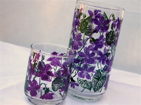 Set Of 8 Purple Violet Drinking Glasses By Libbey Etsy