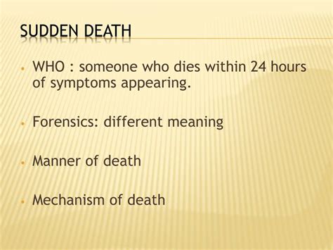 PPT - Sudden death PowerPoint Presentation, free download - ID:2341532