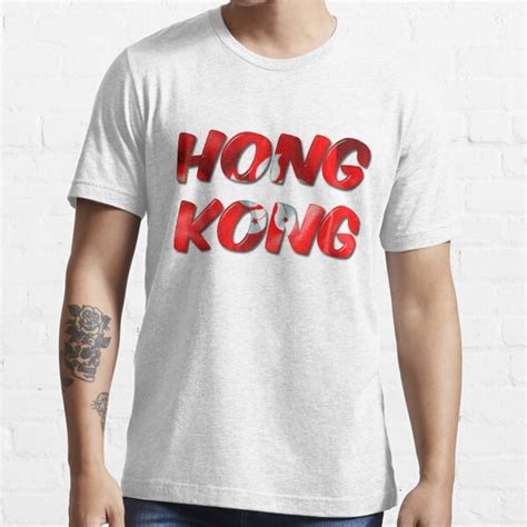 Hong Kong Word With Flag Texture T Shirt For Sale By Markuk97