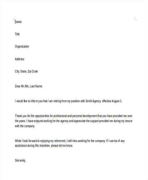 Pin By Brendakaraana On Letter Samples Retirement Resignation Letter