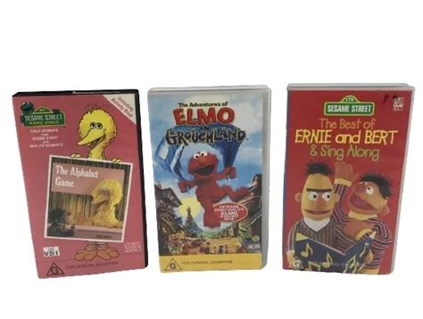 SESAME STREET BIG Bird Elmo Ernie VHS Video Cassette Tapes X 3 11 65