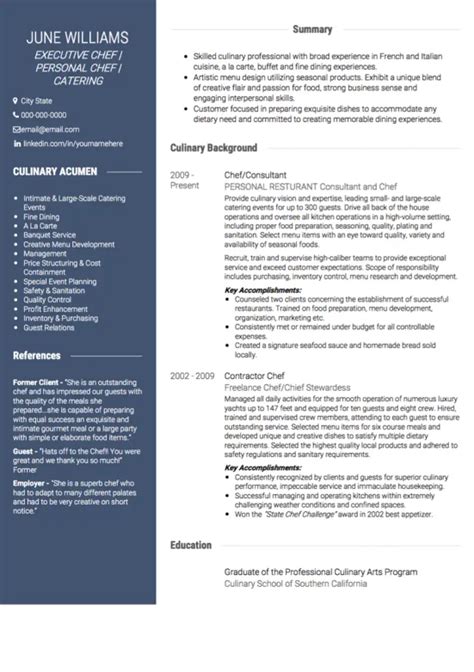 4 Professional Chef Resume Objective Examples For 2022