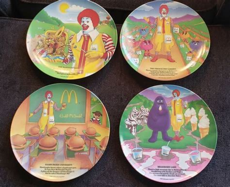 Vintage 1989 Mcdonalds Plate Set Of Four 4 Ebay