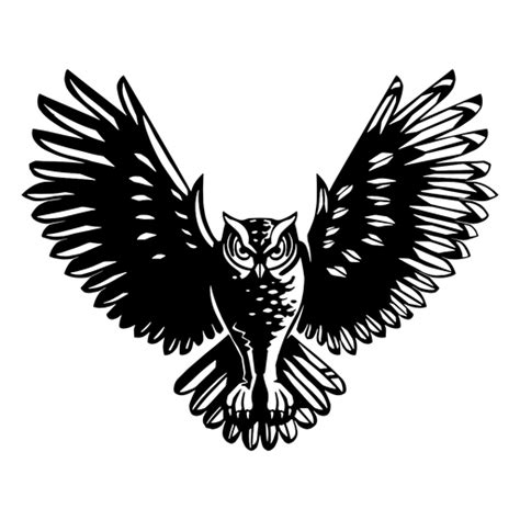 Flying Owl Black And White Transparent Png And Svg Vector File