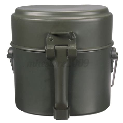 Army Soldier Set Military Mess Kit Lunch Box Canteen Kettle Pot Food