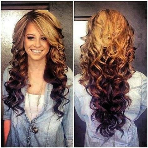 Black On Bottom Blonde On Top Hairstyles Top Half Brown Bottom Half