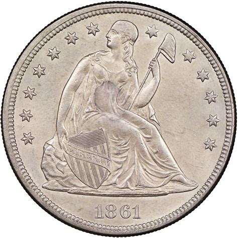 1861 1 Ms Seated Liberty Dollars Ngc