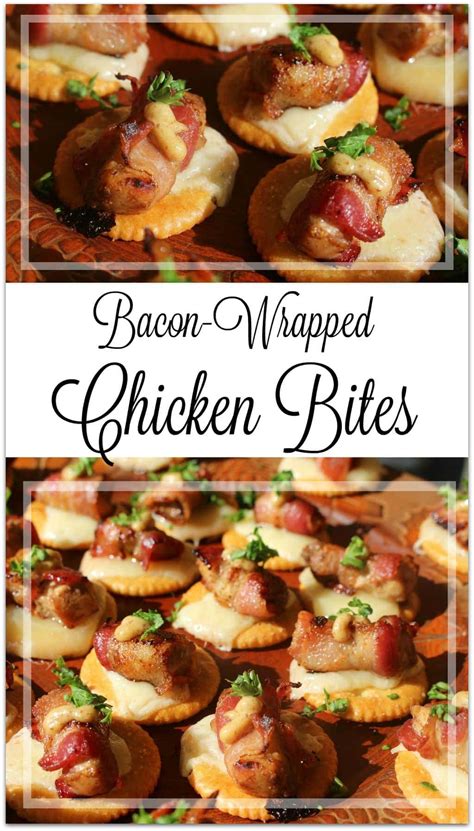 Wrap a piece of bacon around each piece of chicken; Delicious Bacon-Wrapped Chicken Bites - Food Fun & Faraway ...