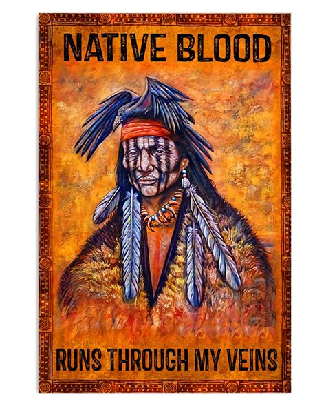 Tribe Native Blood American Indians Poster Teeuni