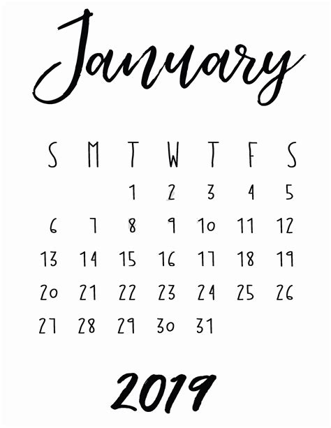 Bold Print Calendar Printable Calendar Printables Free Templates