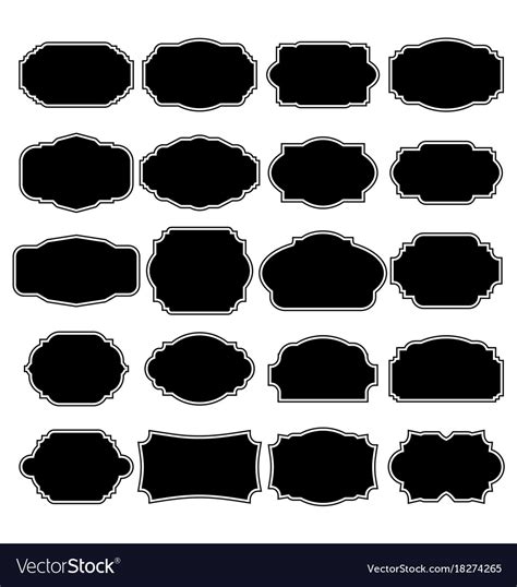 Blank Black Frame And Label Collection Royalty Free Vector