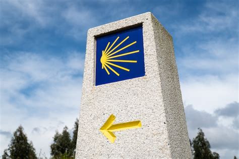 Yellow Arrow Sign For Pilgrims On The Camino De Santiago In Spain Way