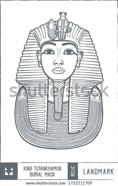 King Tutankhamun Burial Mask Vector Illustration Stock Vector Royalty