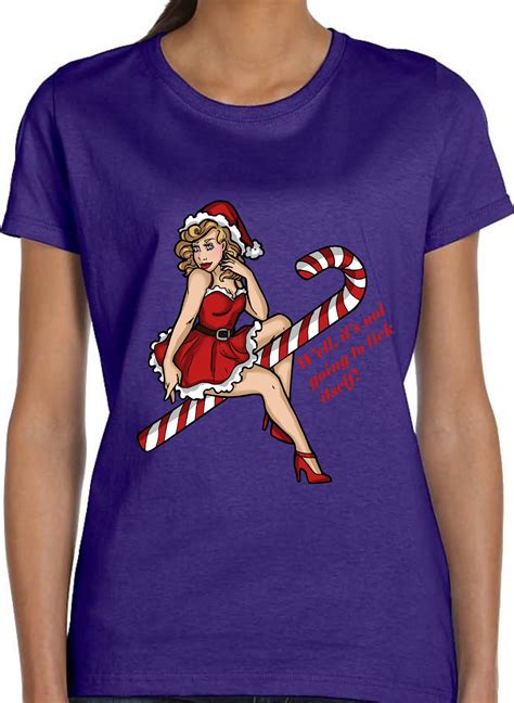 Sexy Girl Christmas T Shirt Lick My Candy Cane Xmas T Etsy