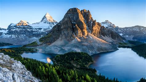 Beautiful Nature Banff National Park Lake Mountains Trees Canada