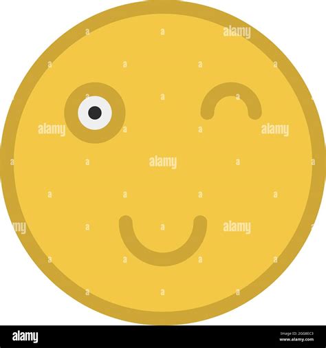 Winking Smiley Face Illustration Vector On A White Background Stock