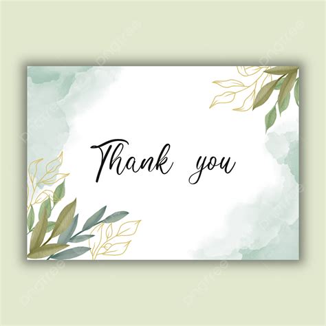 Greenery Leaves Thank You Card Template Template Download On Pngtree