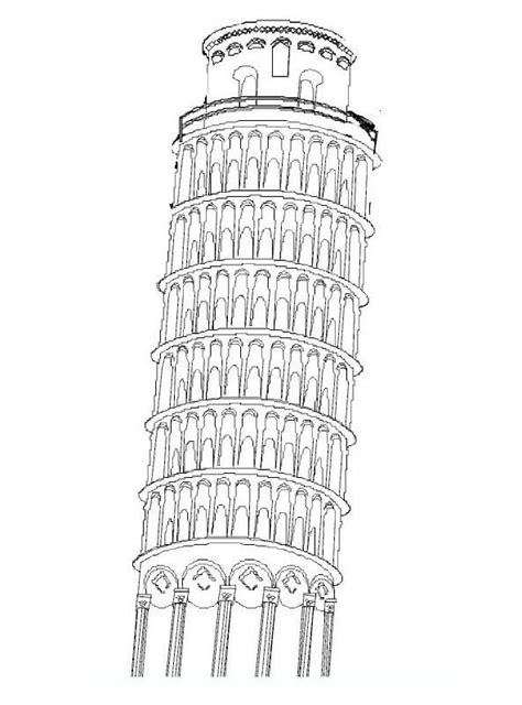 Dibujos De Torre Inclinada De Pisa Para Colorear Dibujos Onlinecom