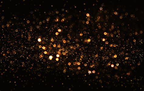 Gold Abstarct Background And Confetti Stock Photo