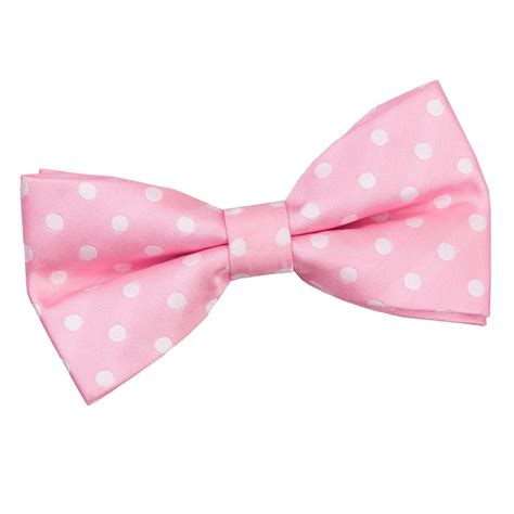 Mens Polka Dot Pink Bow Tie