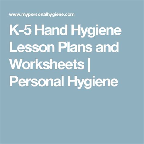 K 5 Hand Hygiene Lesson Plans And Worksheets Personal Hygiene Fairytale Lessons Lesson