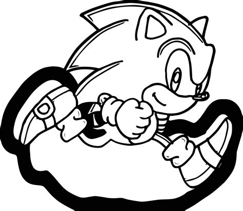 Your browser does not appear to support html5. Classic Small Sonic Running Coloring Page | Wecoloringpage.com