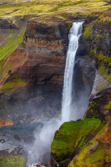 Haifoss Waterfall Deep Summer Color Iceland Photo Print Photos By