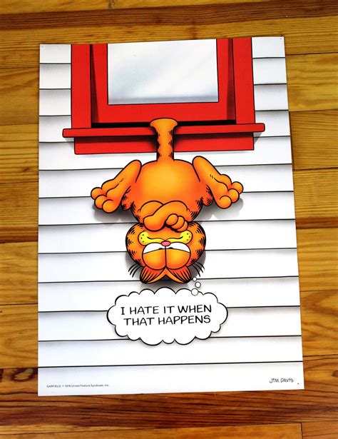 Vintage Garfield Poster 1978 Jim Davis Cartoon Garfield Cat Etsy