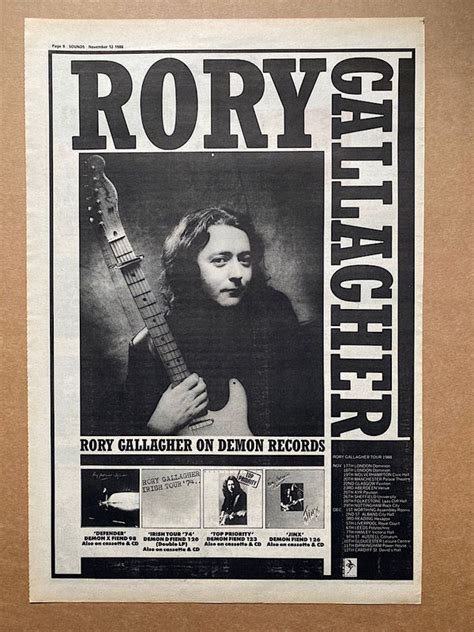 Rory Gallagher 1988 Tour Poster For Sale