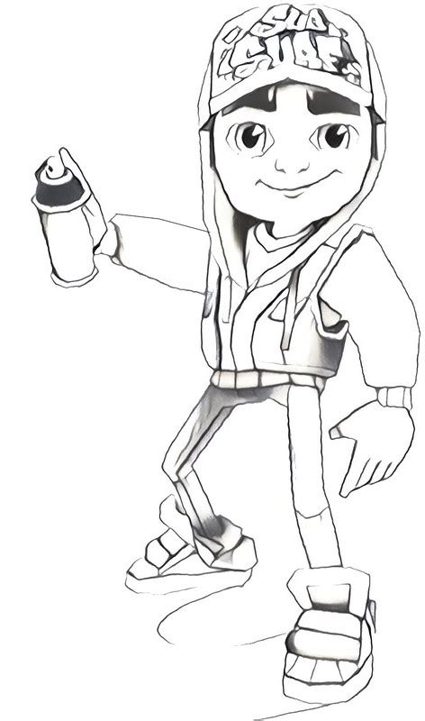 Subway Surfers Jake Draw Drawing Step Coloring Pages Characters Tricky