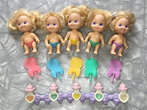 1990s Tyco Quints Playful Quints Dolls And Accessory Lot Blonde