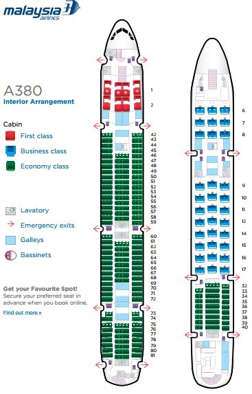 Malaysian A380 Seat Map Malaysia Airlines Airline Interiors
