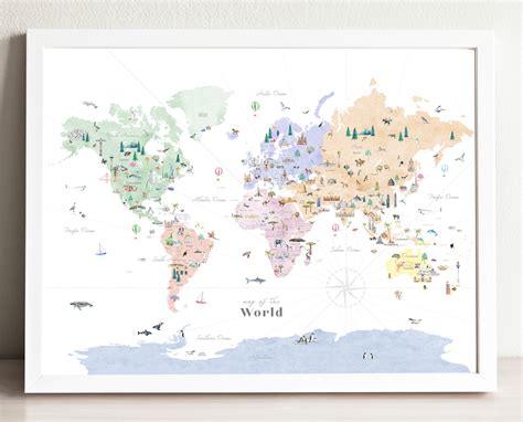 T For Her Watercolor United States Map Custom Usa Map Art Print